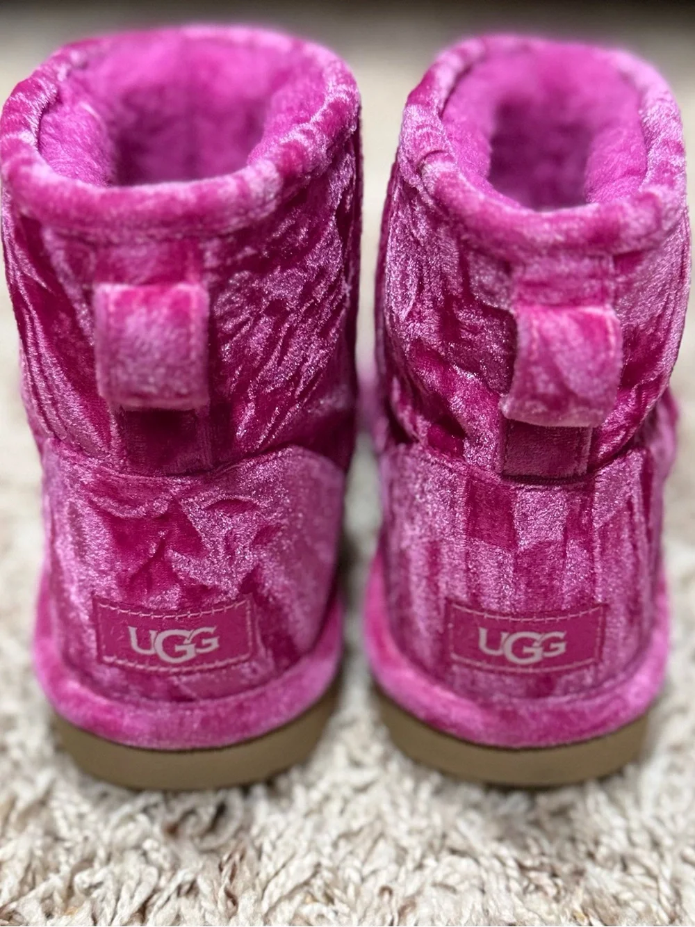 UGG Kids Plush Fuchsia Ankle Boots